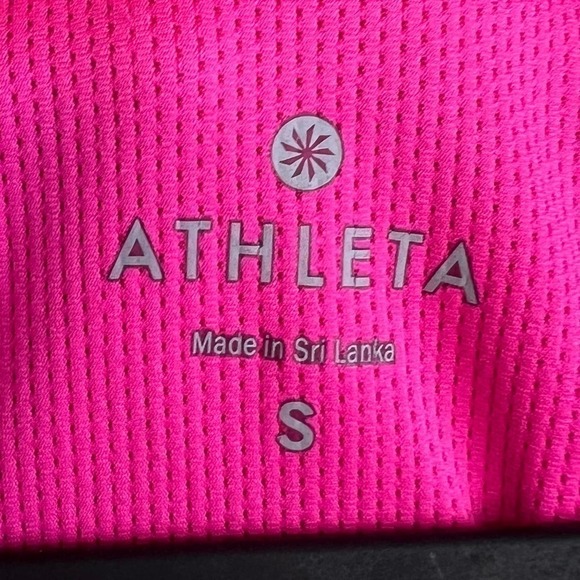 Athleta Chi Athletic Sports Bra Size Small High Neck Women's Workout Hot Pink - Picture 7 of 9